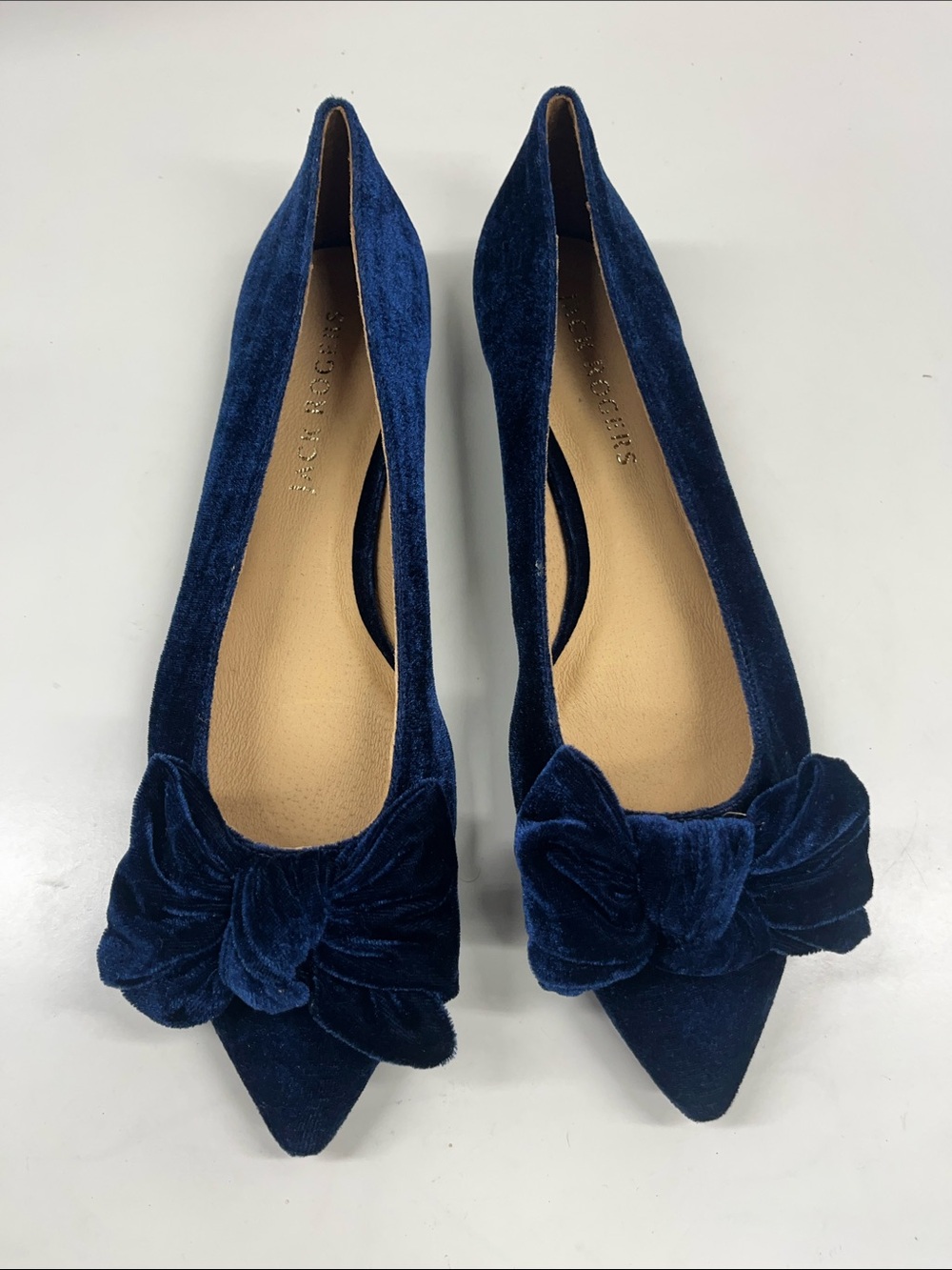 New Jack Rogers Velvet Bow Flats Heidi in Blue Size 11 - Picture 2 of 8